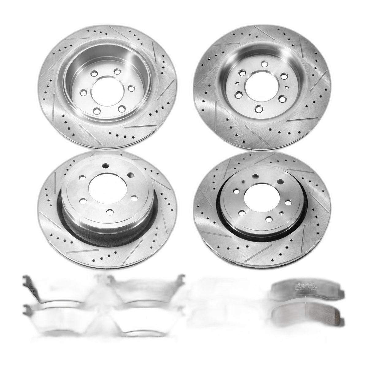 Front Rear Drilled Brakes and Rotors Brake Pads for Ford F-150 Disc Brakes Kits