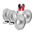 For 2003-2009 Toyota 4Runner Front Rear DRILLED Rotors + Ceramic Brake Pads 4.7L