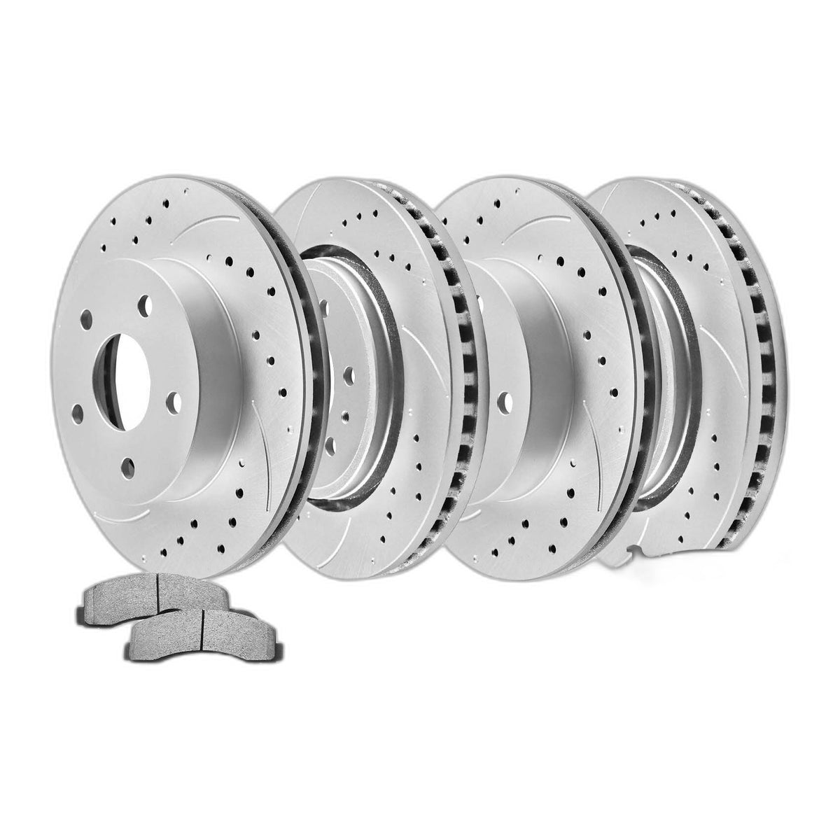 Front & Rear Disc Rotors and Ceramic Brake Pads for 2012-2017 2018 Ford F-150