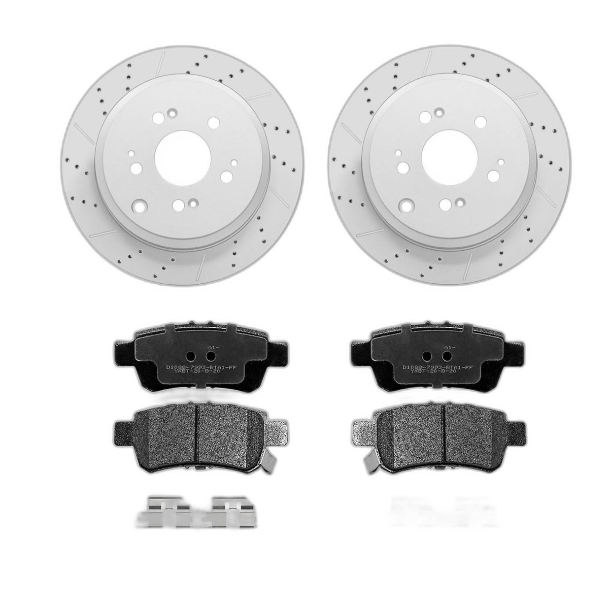 12.32in Rear Drilled Slotted Brake Rotors Ceramic Pads Kit Fit 2005-2010 Odyssey
