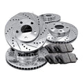 Front Rear Drilled Slotted Rotors & Pads Kit 2013-2016 Ford Escape 2.5L 1.6L FWD