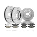 Front Rear Drilled Disc Rotors And Ceramic Pads Set For 2015 -2020 Ford Edge