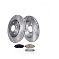 Front Drilled Slotted Rotors Ceramic Pads for 2006-2011 Honda Civic