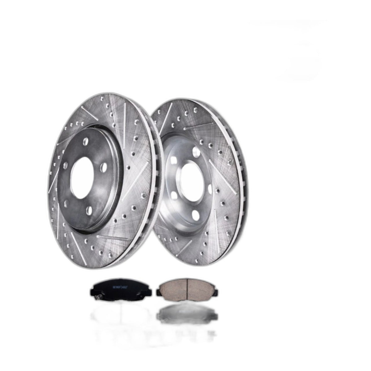 Front Drilled Slotted Rotors Ceramic Pads for 2006-2011 Honda Civic