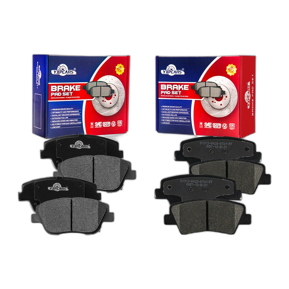 Front and Rear Ceramic Brake Pads Set For 2011 - 2015 Hyundai Sonata KIA Optima