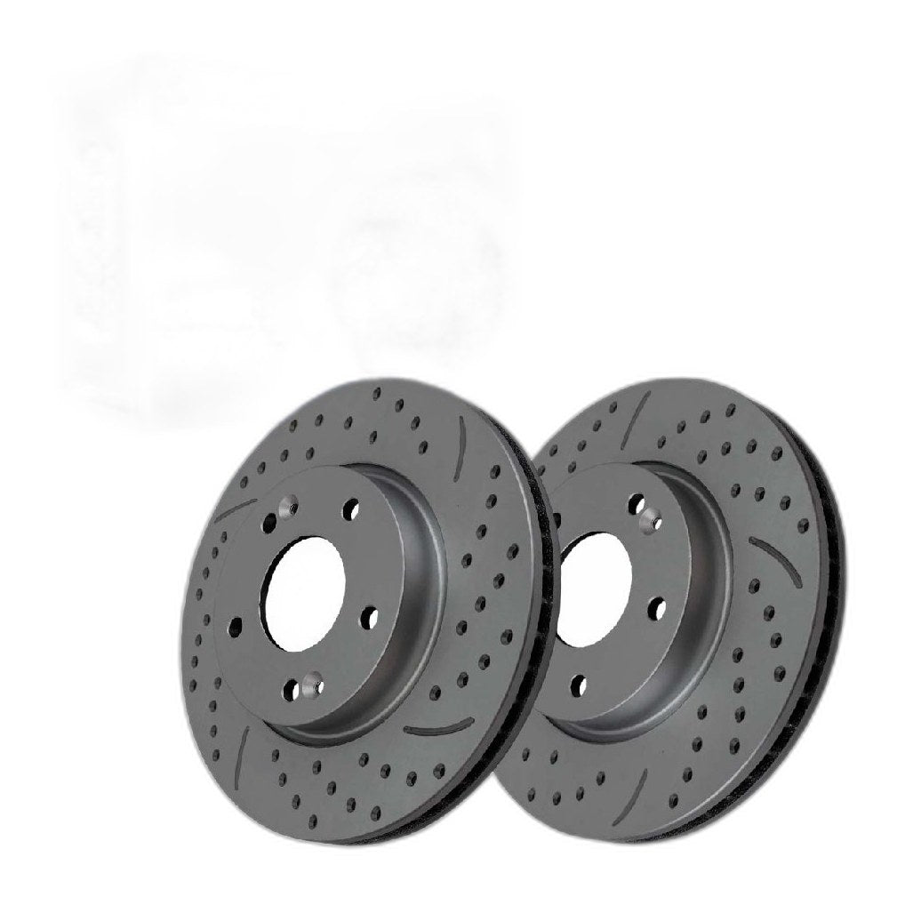 Front Drilled Slotted Brake Rotors Pair for Hyundai, Kona 2018-2023, FWD L4 2.0L