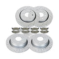 350mm Front & 348mm Rear Brake Rotors Pads for Ford F-150 2012-2020 Slotted