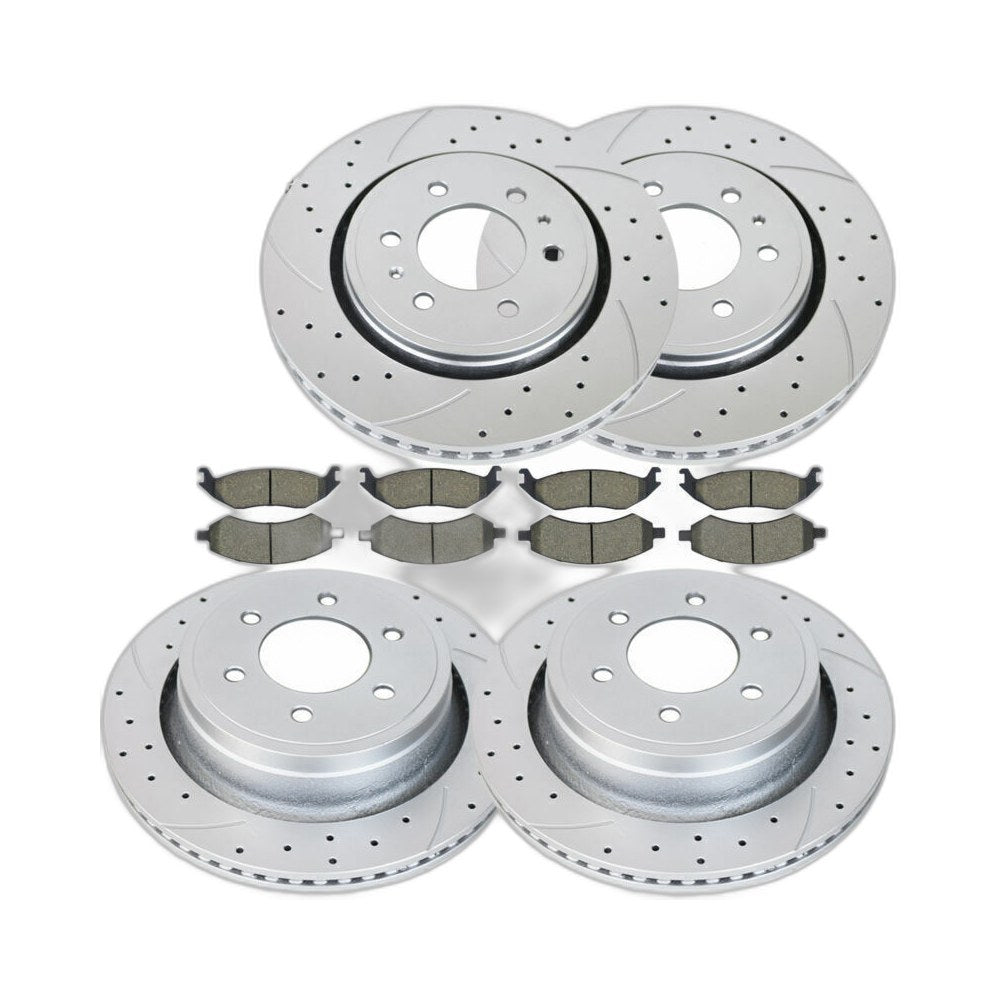 350mm Front & 348mm Rear Brake Rotors Pads for Ford F-150 2012-2020 Slotted