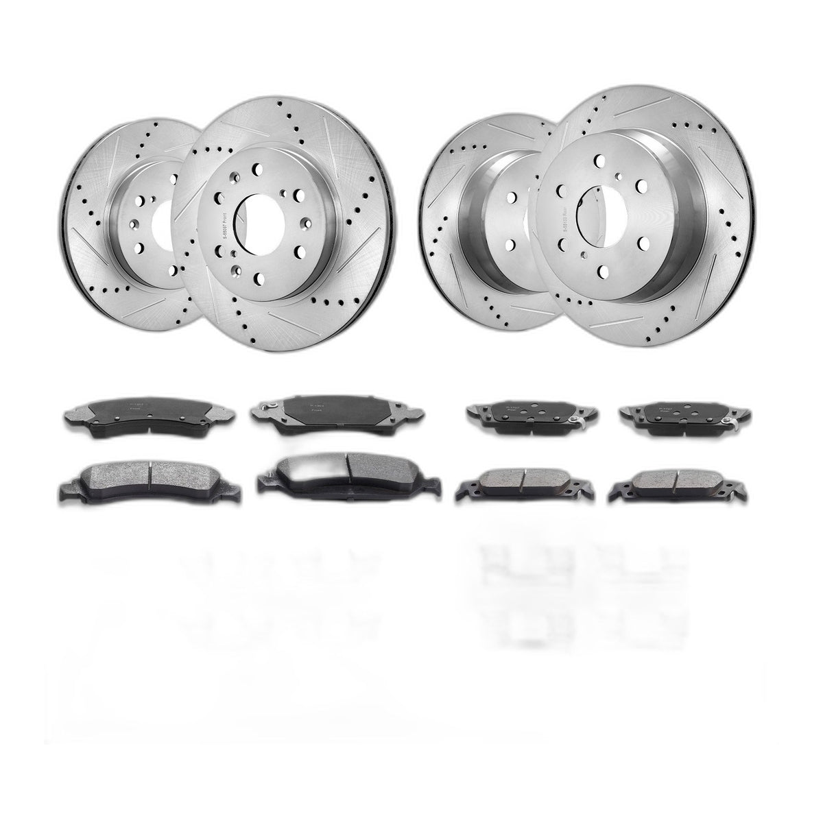 Front Rear Brake Rotors&Pads Kit for 2014-2018 Chevy Silverado Gmc Sierra 1500