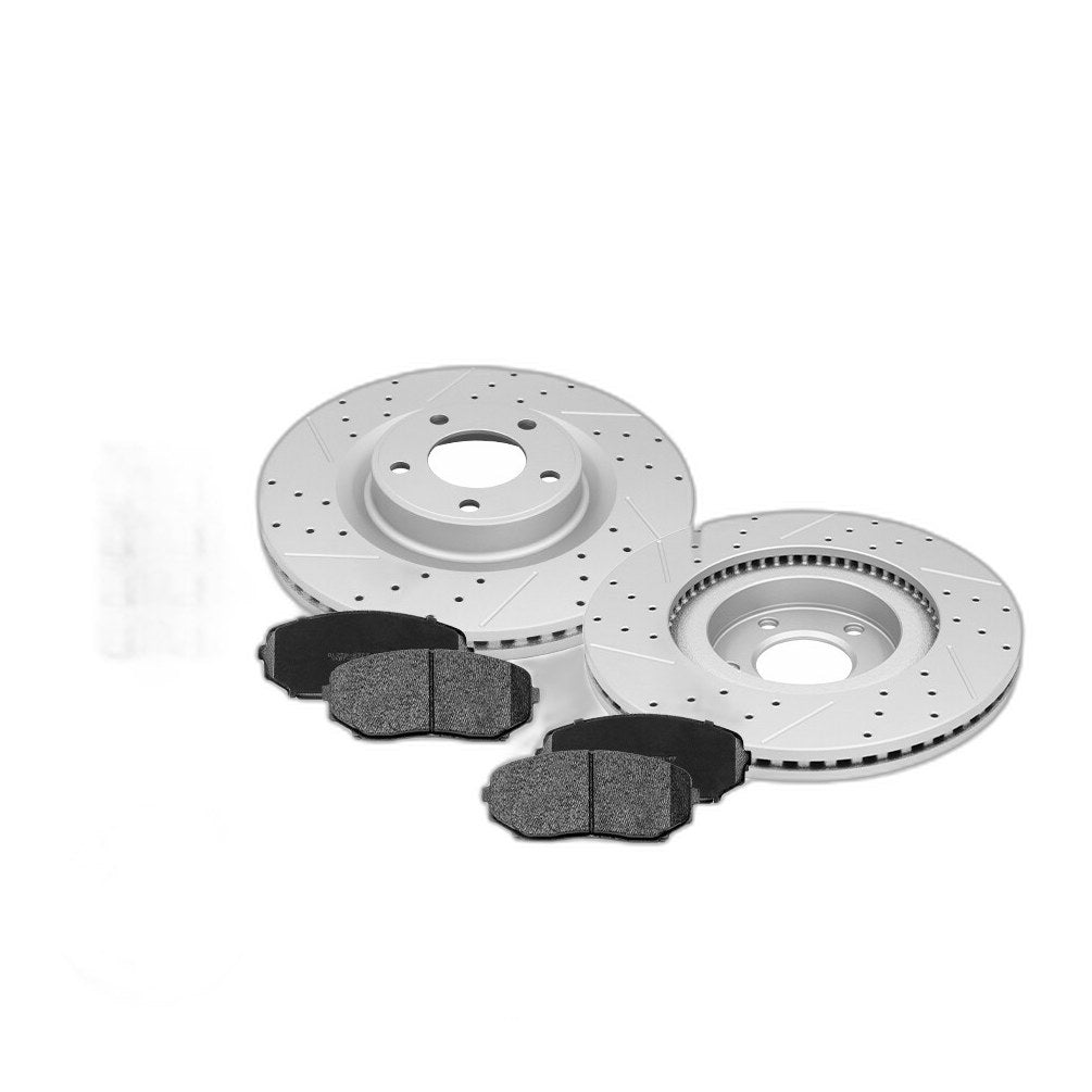 Front + Rear Drilled Brake Disc Rotors +Pads For Ford Edge Lincoln MKX 2007-2010