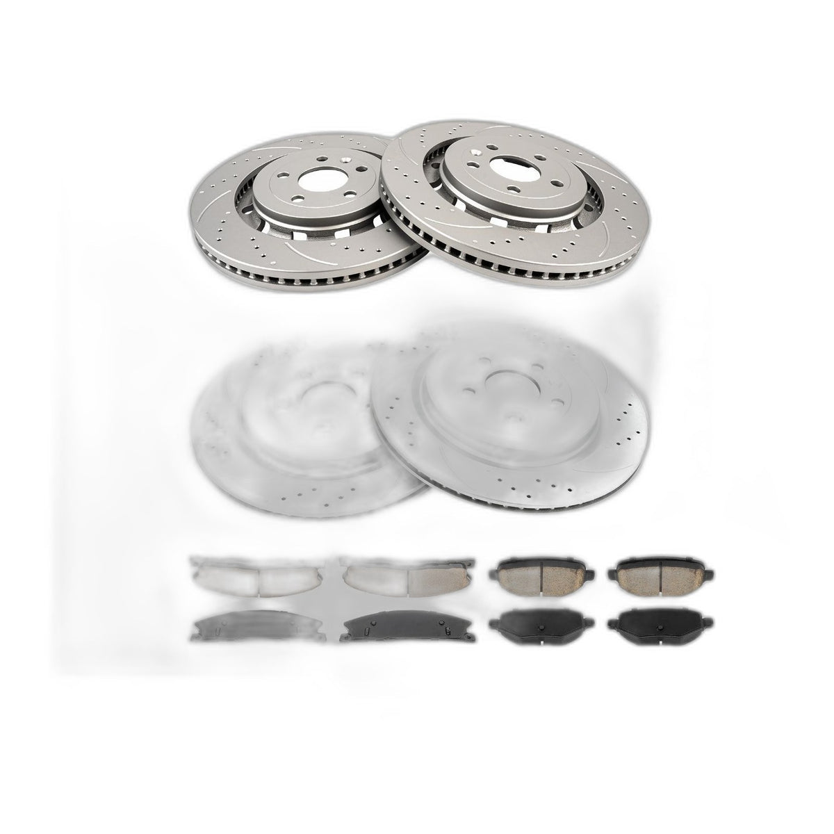 Front Rear Drilled Slotted Brake Rotors Pads Kit for Ford Explorer 2015-2018