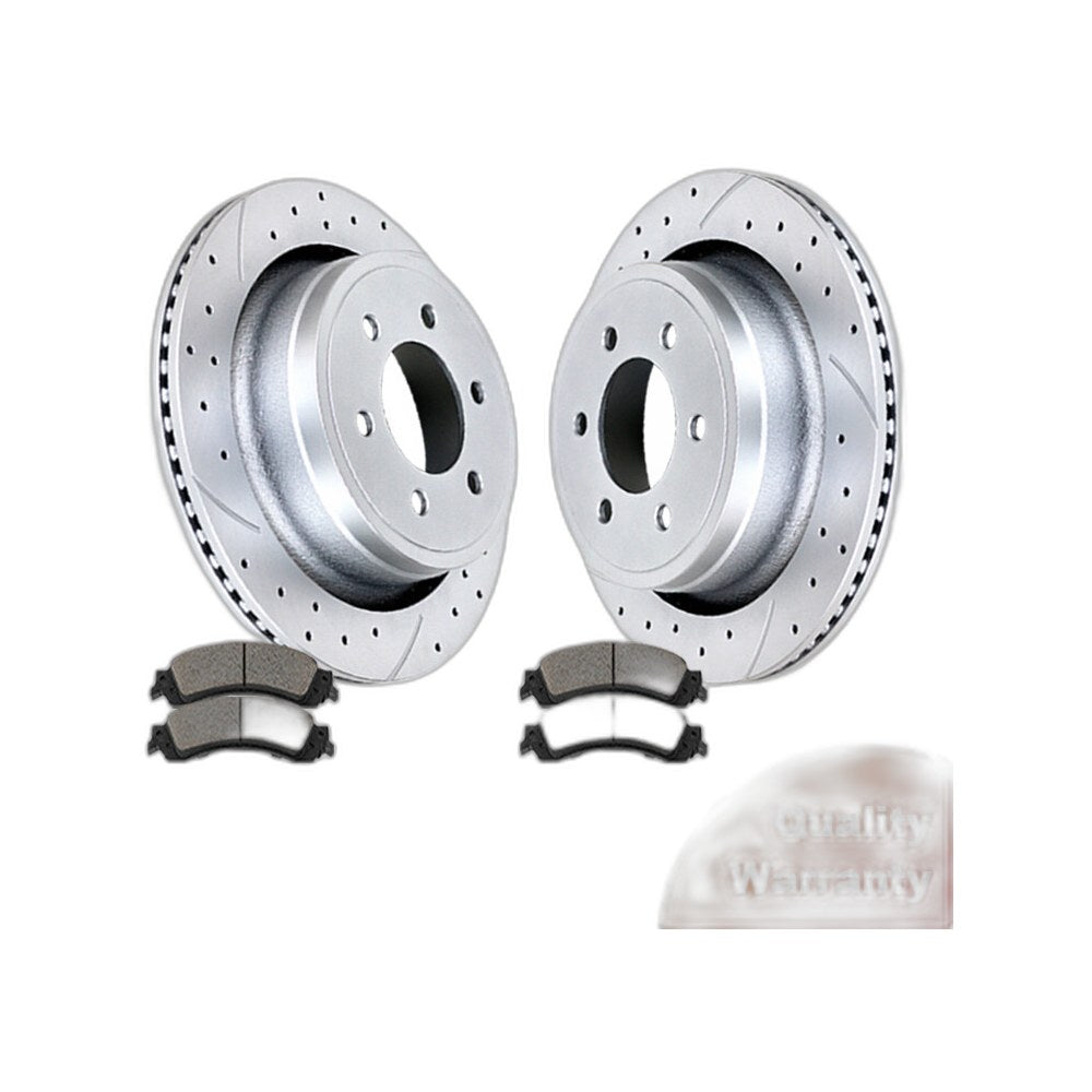 Rear Brake Rotors Brake Pads for 2010 2011 Ford F-150 6 Lugs Discs Brakes Kits