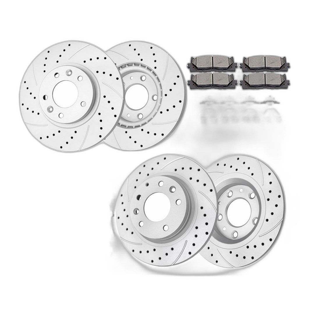 for MKZ Mazda 6 Ford Fusion Front Rear Brakes and Rotors Brake Pads Disc Kit