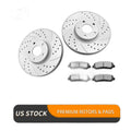 Front Brake Rotors Ceramic Pads Kit for Nissan Maxima 2009-2023 Drilled Slotted