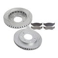 Front Ultra Slotted Disc Brake Rotors & Pads For Ford F-250 Super Duty 99; 331mm