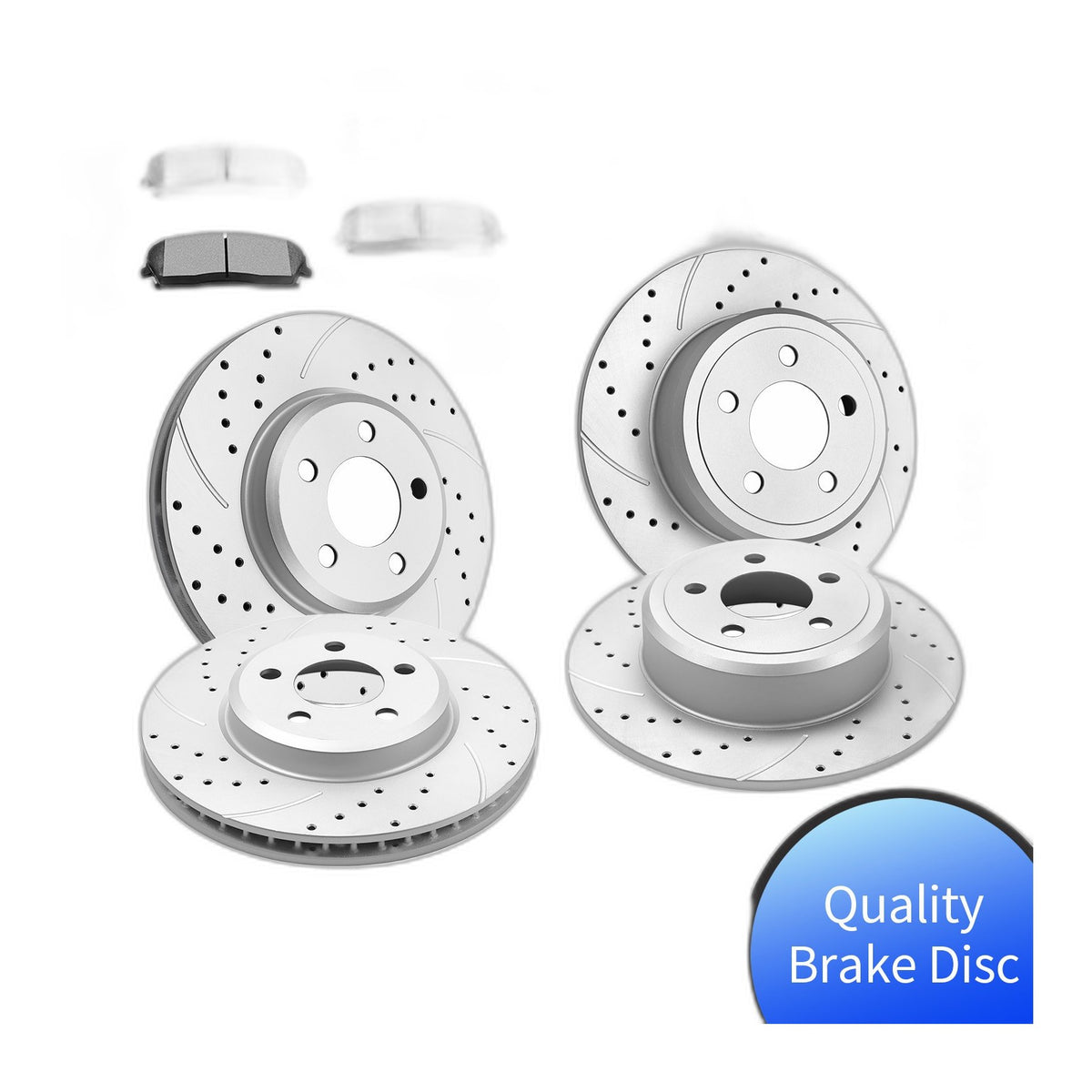 Front Rear Slotted Disc Brake Rotors Pads Kit for Dodge Challenger 11-22