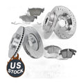 Front Rear Drilled Brake Rotors Pads Kit for 2013 - 2016 Lincoln MKZ Ford Fusion
