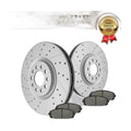 Front Rotors & Ceramic Brake Pads Kit for 2014-2023 Cherokee with Dual piston