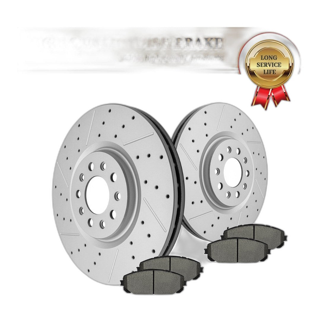 Front Rotors & Ceramic Brake Pads Kit for 2014-2023 Cherokee with Dual piston