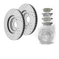 For 2015-2020 Ford Edge 316mm Front Rear Drilled Rotors Ceramic Brake Pads Kit