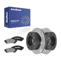 Rear Drilled Slotted Brake Rotors Ceramic Pads for Ford F-250 Super Duty 2012