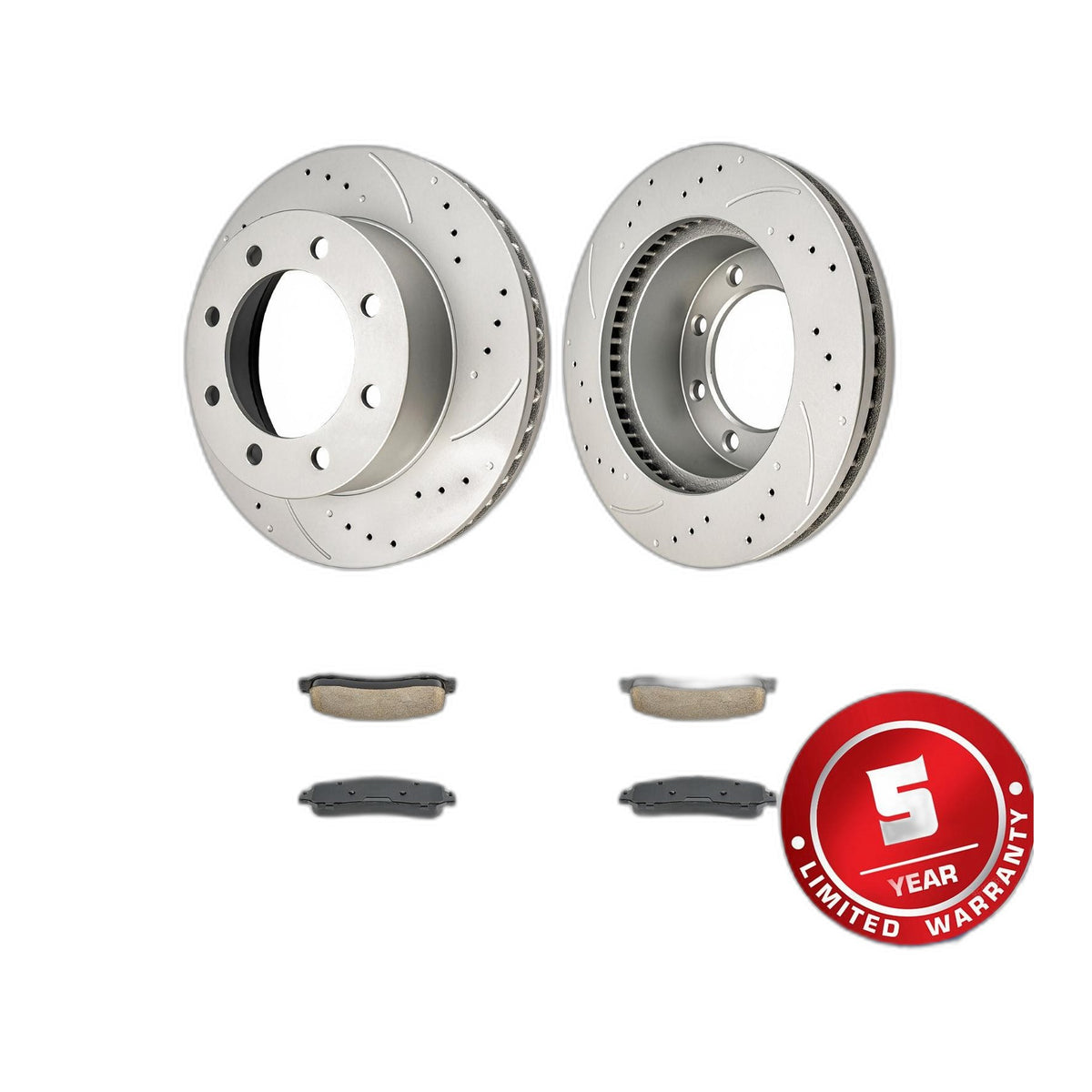 Front Brake Rotors+Front Brake Pads Fits 05-07 F-250/F-350 6.0L 05-10 F-250 5.4L