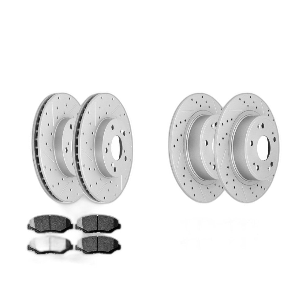 Front and Rear Brake Rotors & Ceramic Brake Pads Kit for 2008 -2017 Honda Accord