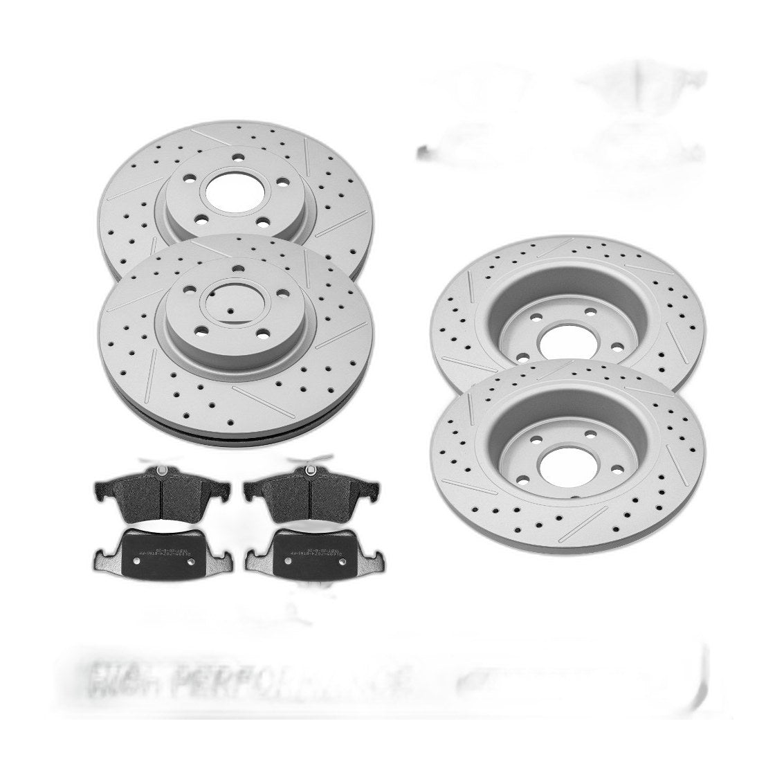 Front Rear Brake Disc Rotors + Ceramic Brake Pads Kit For Ford Escape 2013 -2016
