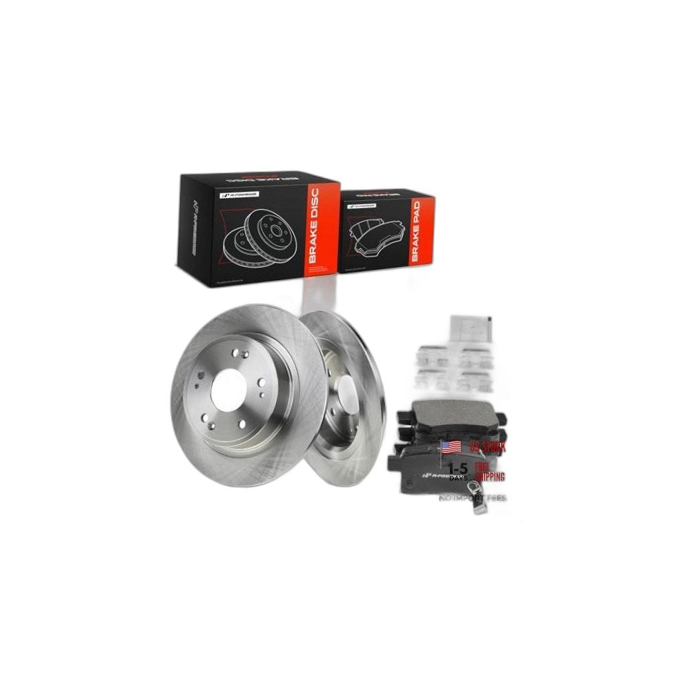 11.09 inch (281.6mm) Rear Brake Rotors and Ceramic Pads Kit Solid