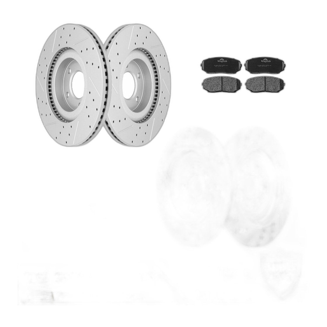 Front Rear Drilled Brake Rotors & Pads for 2011 - 2014 Ford Edge Lincoln MKX