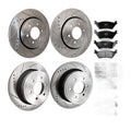 Ceramic Front Rear Drilled Rotors Brake Pads for FORD F-150 2012-2020