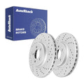 Rear Drilled Slotted Brake Rotors Pair for Audi, A4 2009-2020, FWD L4 2.0L