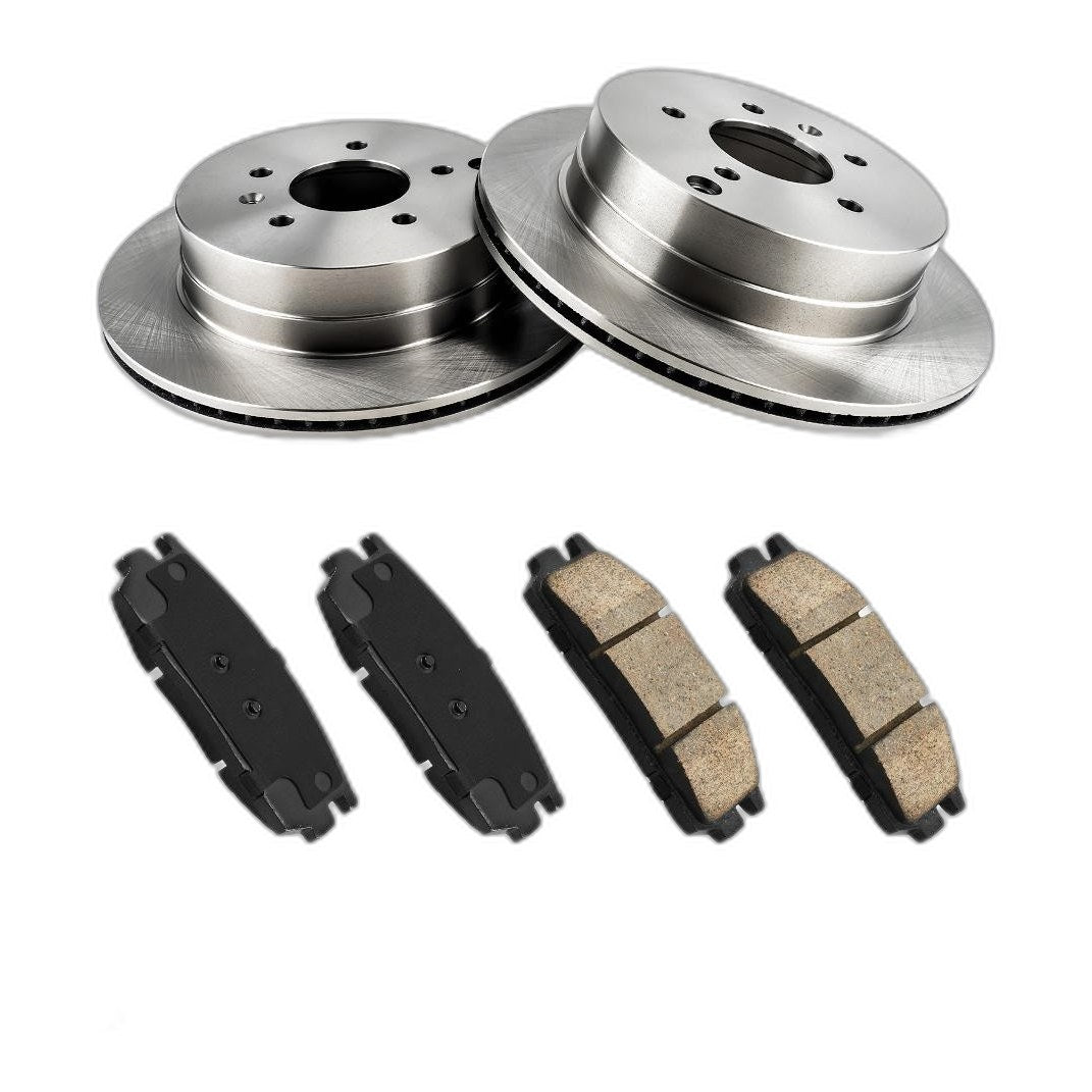 Rear Brake Rotors & Ceramic Rear Brake Pads Kit For Saturn Vue Captiva Sport