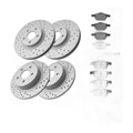 Front & Rear Drilled Brake Rotors and Ceramic Pads for Ford Escape 2013 - 2016