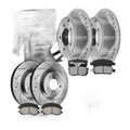 Front Rear Brake Rotors + Brake Pads Kit for Dodge Avenger Caliber Jeep Compass