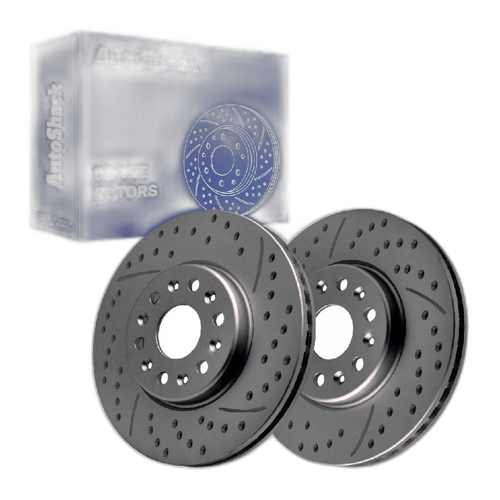 Front Drilled Slotted Brake Rotors Pair for Chevy, Equinox EV 2024-2025, AWD FWD