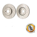 Front Drilled & Slotted Brake Rotors Ceramic Pads Kit for Ford Escape 2013-2017