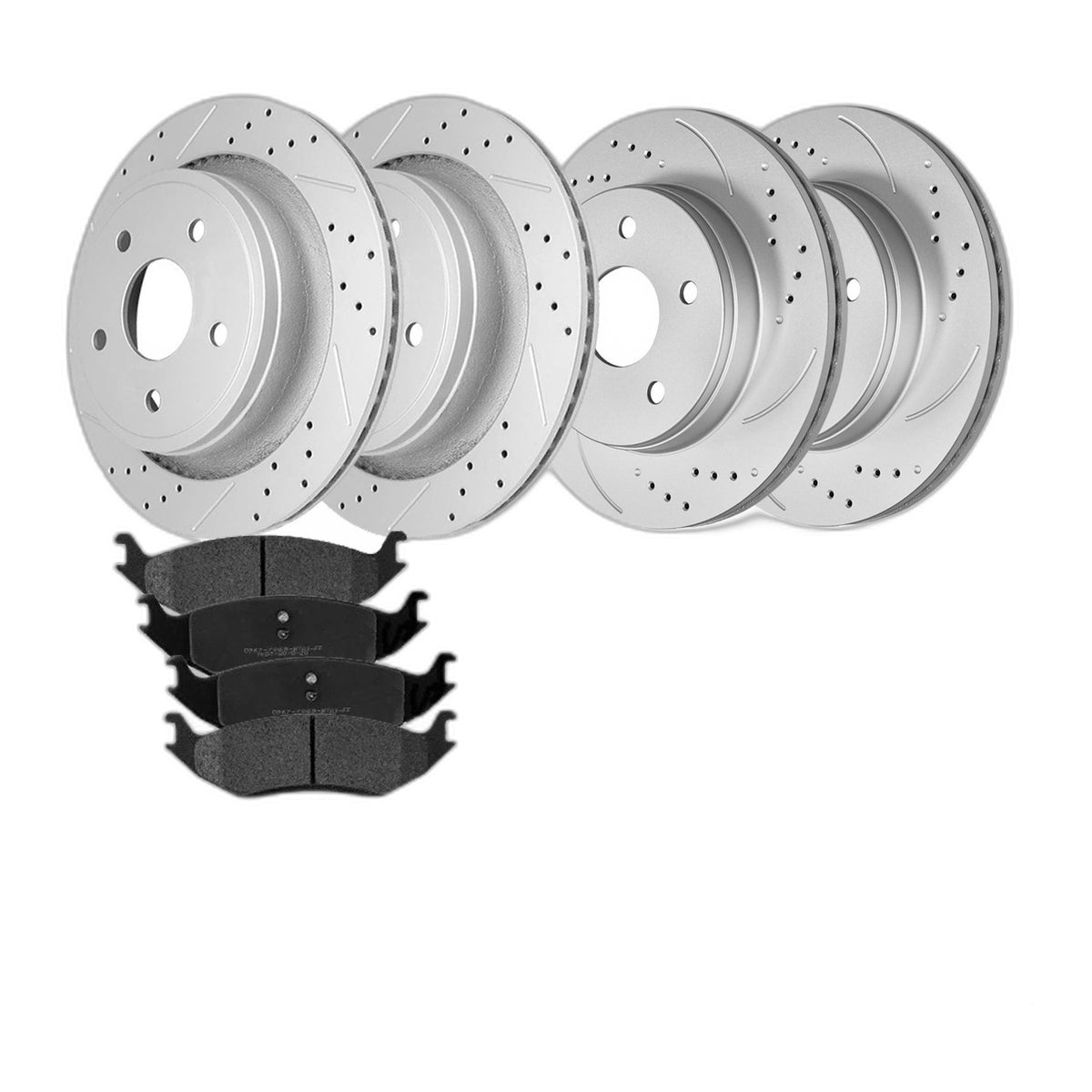 Front Rear Drilled Slotted Brake Rotors Pads for Ram 1500 2006-2010 2011-2018