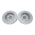 Front Drilled & Slotted Brake Rotors (Pair) (6-Lug, Part #55097)