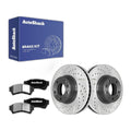 Front Drilled Slotted Brake Rotors Ceramic Pads for Ford Fusion 2012