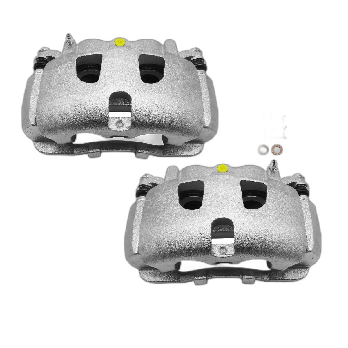 Pair Front Disc Brake Calipers with Brackets for Ford F-250 F-350 Super Duty