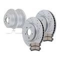 For Ford Fusion MKZ Mazda 6 Front and Rear Drilled Rotors Brake Pads Brakes Kit