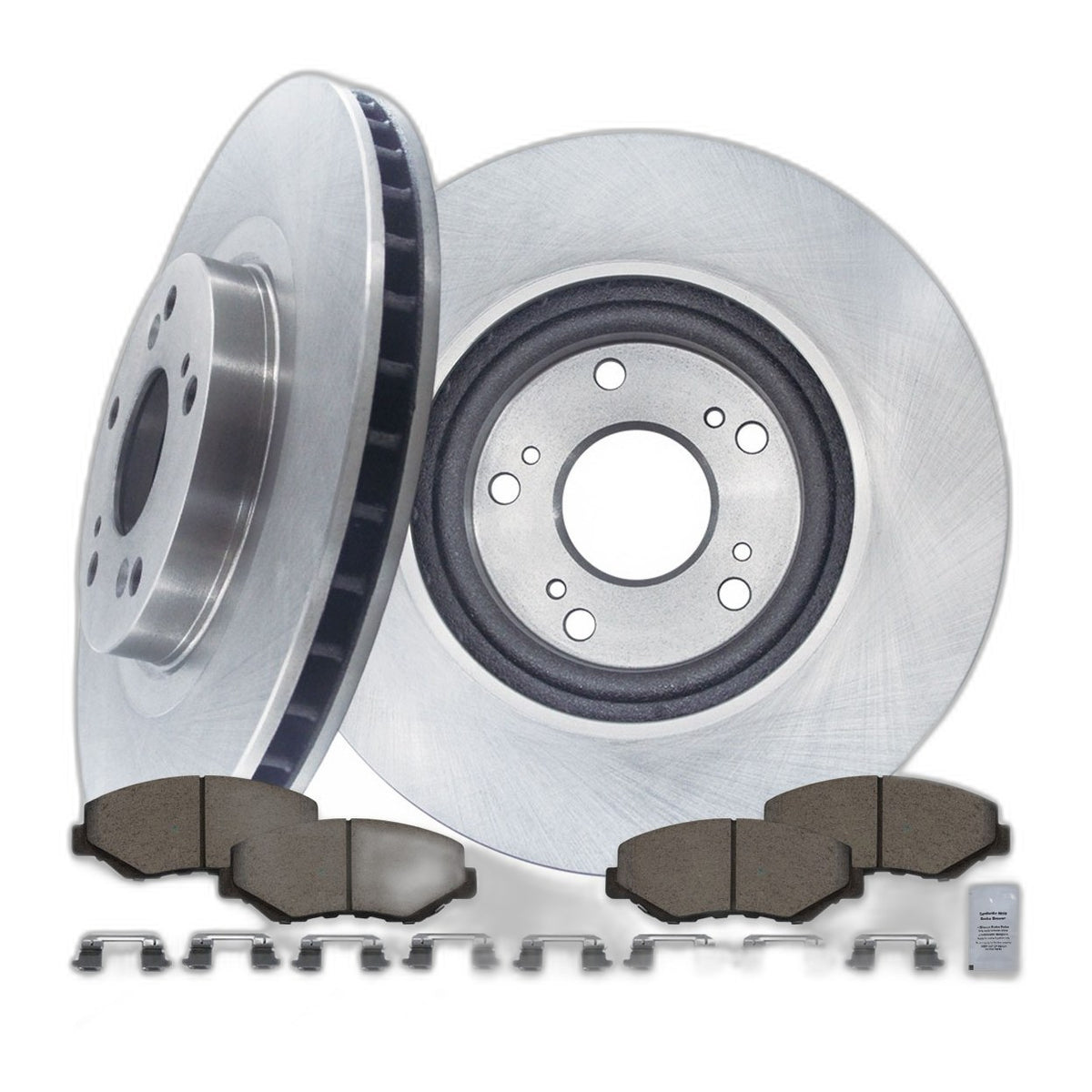Front Brake Rotors Ceramic Brake Pads Kit for Honda CR-V LX 2.4L L4 2005-2006