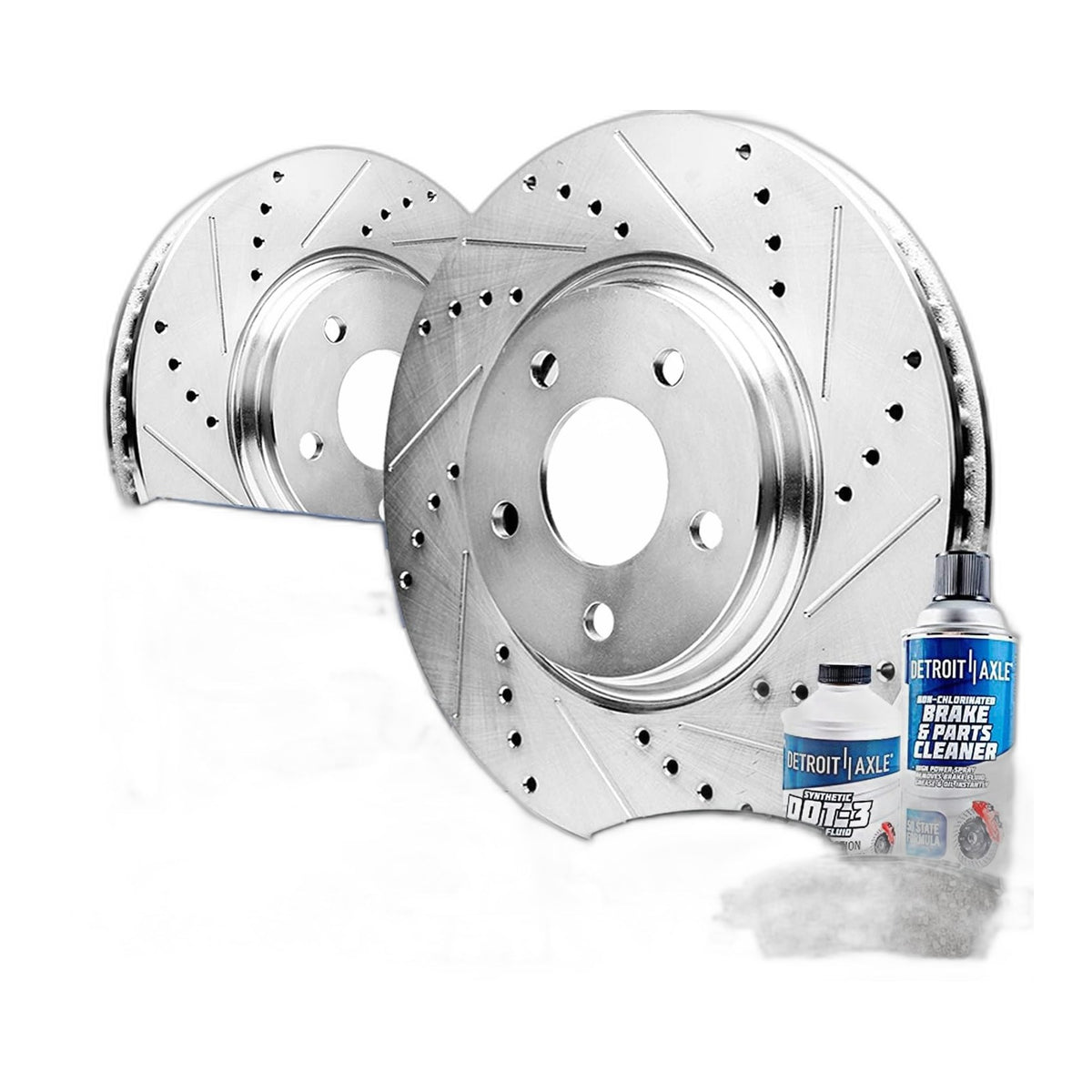 Detroit Axle - Front brake kit with drilled and slotted rotors