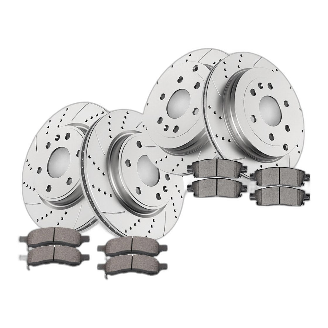 For 2007 - 2016 Chevy Traverse GMC Acadia Enclave Front Rear Rotors Brakes Pads