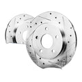 Detroit Axle 4PR54869 4pc Rear Drilled Slotted Rotors and Ceramic Brake Pads Kit