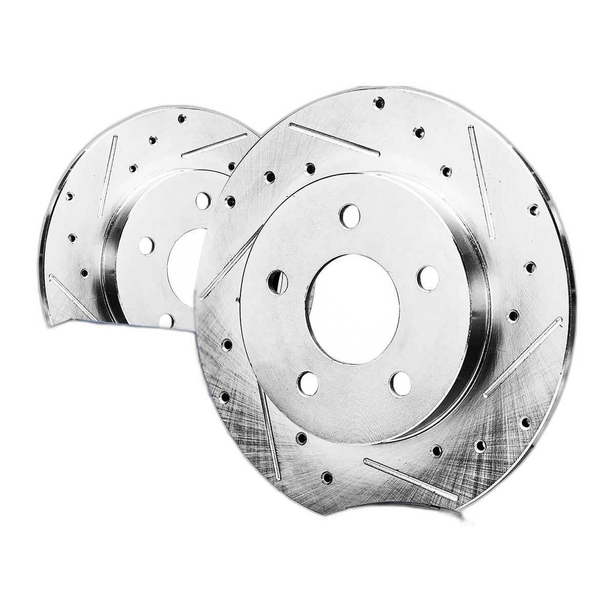 Detroit Axle 4PR54869 4pc Rear Drilled Slotted Rotors and Ceramic Brake Pads Kit