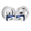 Detroit Axle 8PR50392 8pc Front & Rear Drilled Slotted Rotors and Ceramic Brake