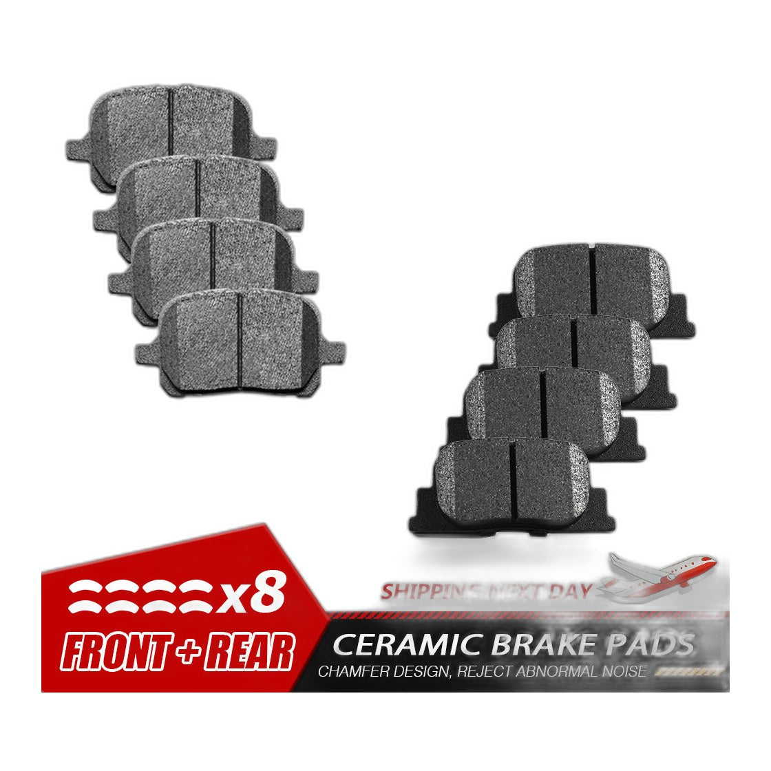 Front and Rear Ceramic Brake Pads Set for 2000 2001 Toyota Camry Lexus ES300