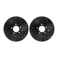 DFC 633-03021L 633-03021R Drilled & Slotted Black Zinc Brake Rotors Pair